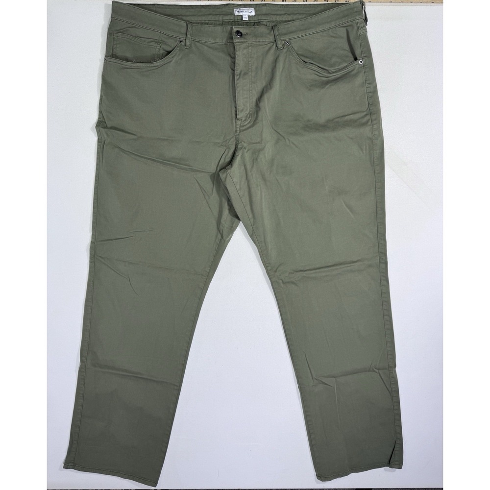 Peter Millar Signature Sateen 5 Pocket Pant Mens 46x33 Green Stretch Chino Golf
